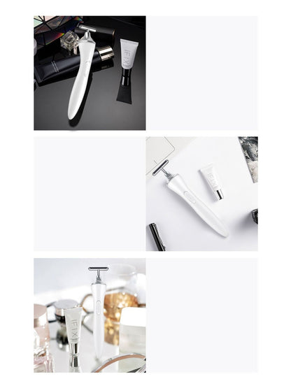 White T-shape microcurrent facial massager by Trendsi, designed for facial toning and skin rejuvenation.