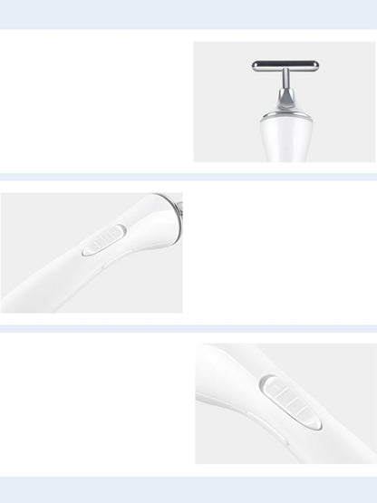 White T-shape microcurrent facial massager by Trendsi, a beauty device for skin toning and facial muscle stimulation.