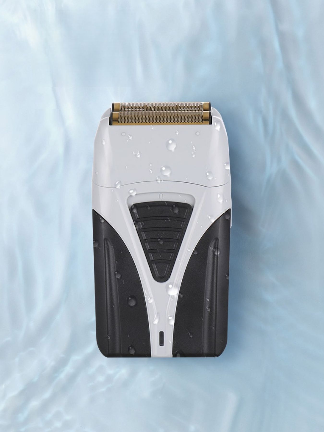 White waterproof foil shaver by Trendsi with a sleek design, ideal for close facial hair grooming and easy cleaning.
