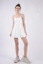 White Very J mesh detail tennis mini active dress with built-in shorts, featuring a sporty design and comfortable fit.