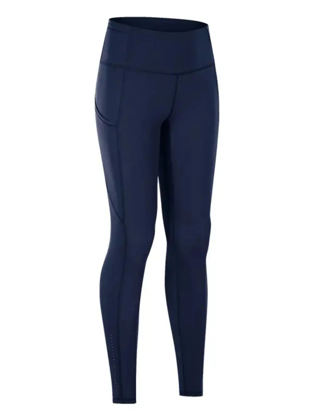 White Trendsi wide waistband sports leggings shown on a model with a close-up of the comfortable, stretchy fabric and sleek design.
