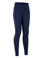 White Trendsi wide waistband sports leggings shown on a model with a close-up of the comfortable, stretchy fabric and sleek design.