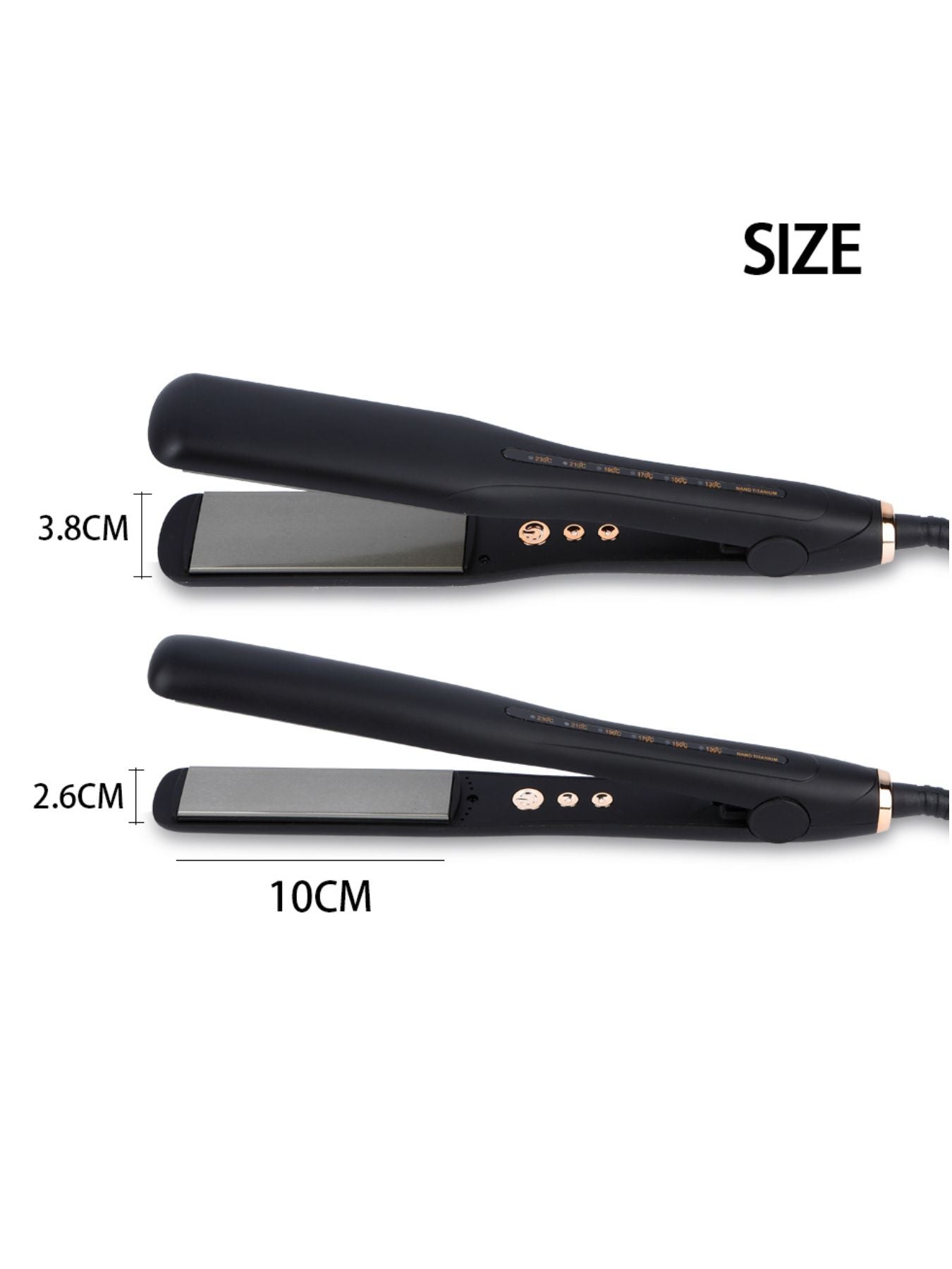 Trendsi adjustable temperature hair straightener with North American plug and sleek black design for smooth, straight hair.