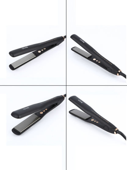 Adjustable temperature Trendsi hair straightener with wide North American plug and sleek black design for smooth styling.