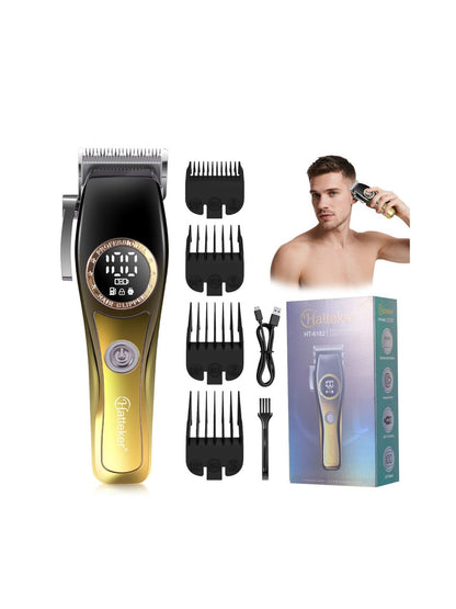 Yellow cordless hair clipper by Trendsi with ergonomic design, suitable for versatile hair trimming and styling.