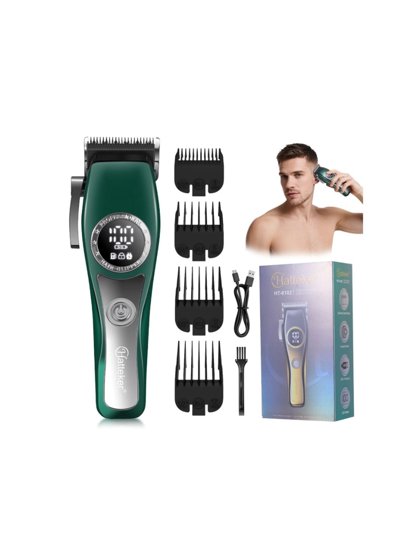Yellow Trendsi cordless hair clipper with adjustable blades and ergonomic design for easy hair trimming.