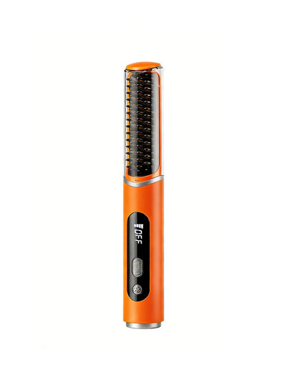 Yellow Trendsi fast heating hair straightening comb with ceramic plates, designed for quick, easy hair styling.