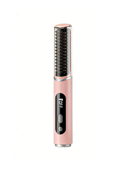 Yellow Trendsi fast heating hair straightening comb with ceramic plates for smooth, sleek hair styling.