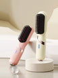 Yellow Trendsi heated hair straightening comb with adjustable temperature settings, designed for smooth, straight hair styling.
