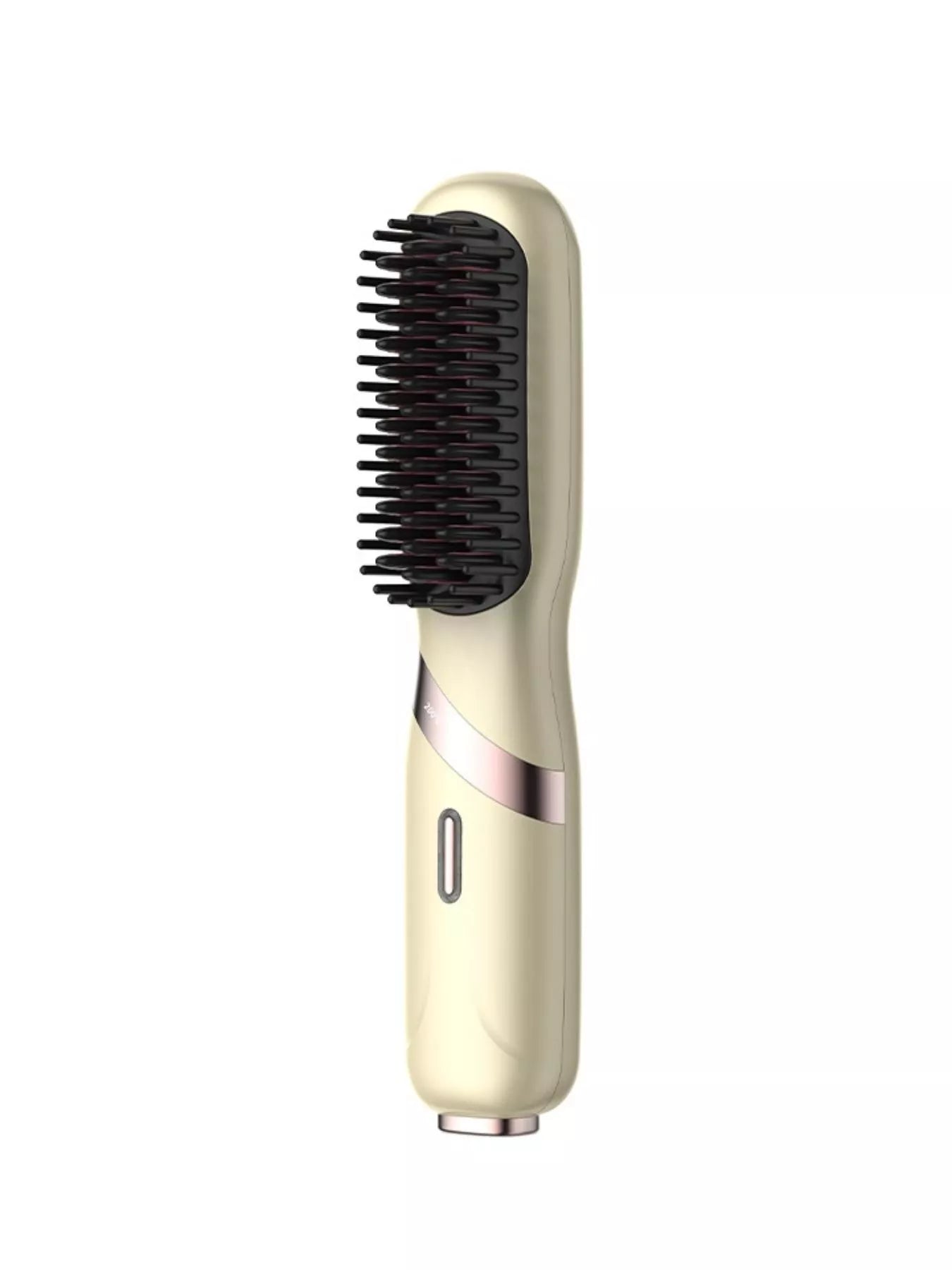 Yellow heated hair straightening comb from Trendsi with adjustable temperature and ergonomic handle for smooth styling.