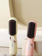 Yellow heated hair straightening comb from Trendsi, with ceramic plates and adjustable temperature for straightening hair.
