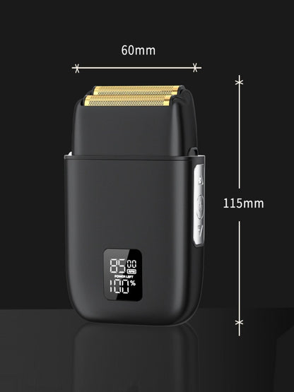 Yellow portable mini shaver with LED display from Trendsi, compact and easy to use for grooming on the go.