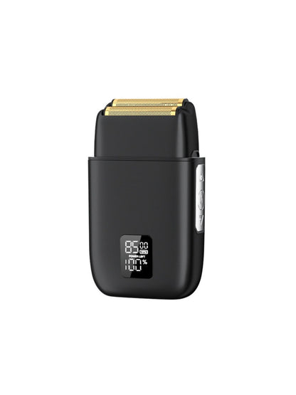 Yellow portable mini shaver with LED display from Trendsi, compact design for convenient personal grooming.