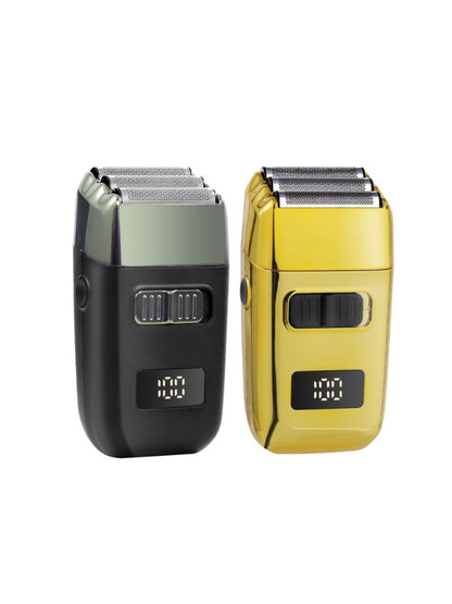 Yellow portable mini shaver with LED display from Trendsi, compact design for easy grooming and precise shaving.