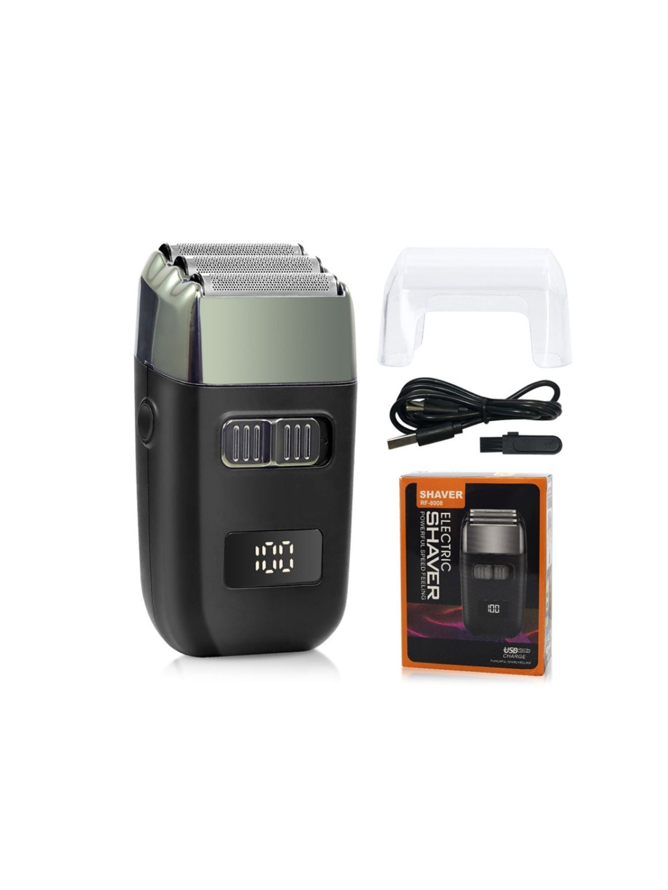 Yellow portable mini shaver with LED display, compact design, and easy grip, ideal for on-the-go grooming by Trendsi.