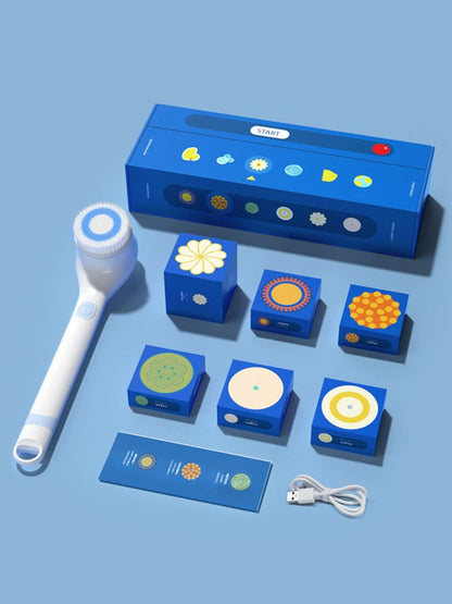 Yellow waterproof electric cleanser brush by Trendsi, designed for gentle facial cleansing with a compact, ergonomic design.