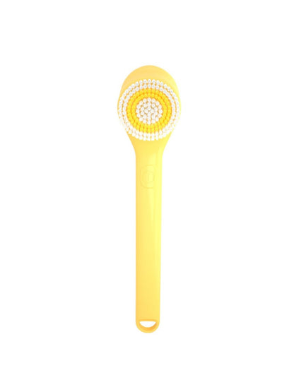 Yellow waterproof electric cleanser brush by Trendsi, with a compact design and rotating brush head for skincare.